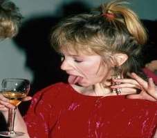 Rebecca De Mornay consuming alcohol